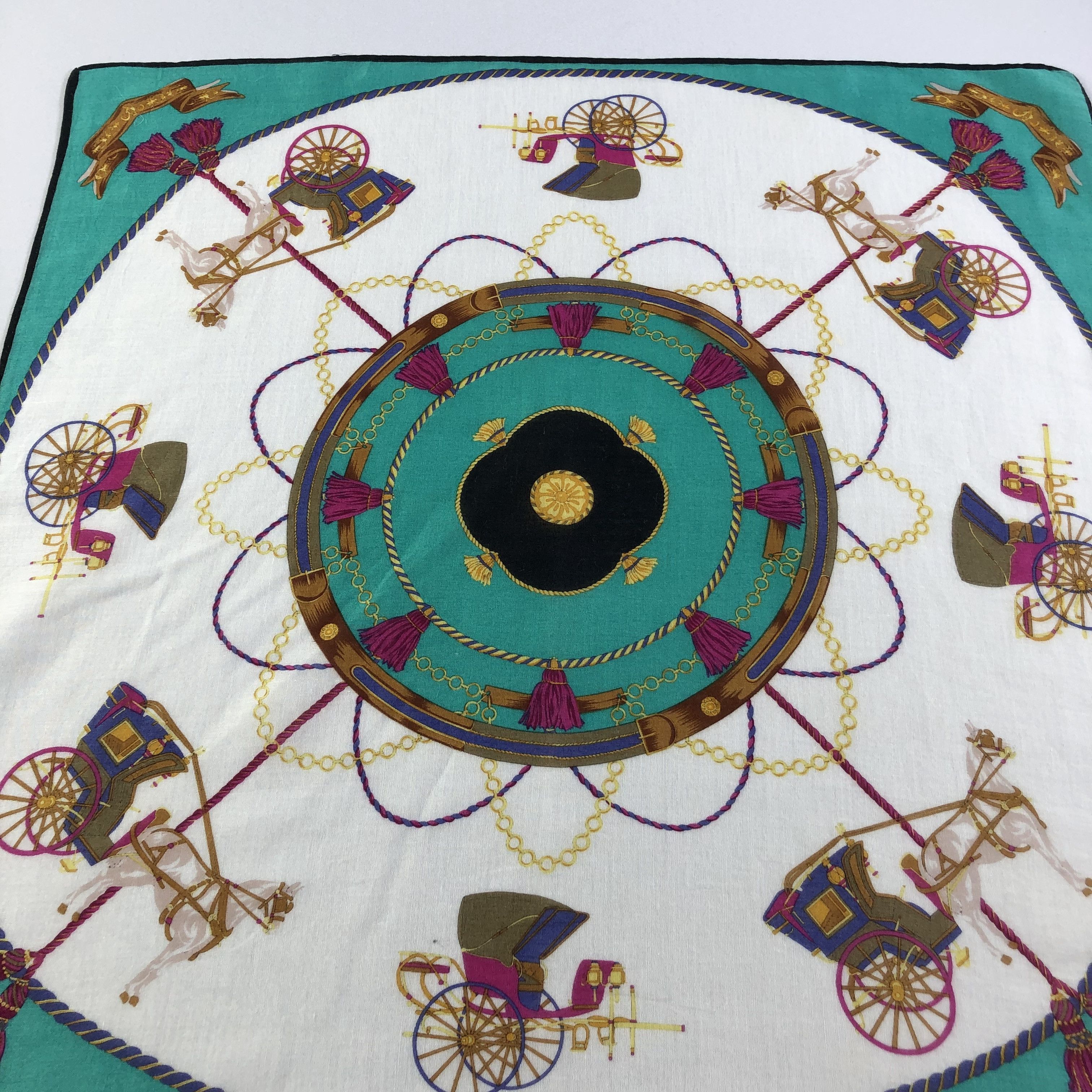 Celine Celine Carriage Handkerchief Neckerchief Bandana H1852 Size ONE SIZE - 6 Thumbnail