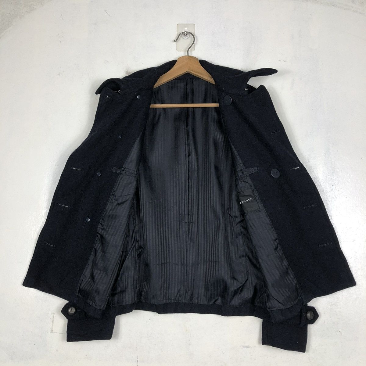 Hysteric Glamour 📌CROPPED WOOL BIKER JACKET BOYCOTT DOUBLE COLLAR Size US M / EU 48-50 / 2 - 14 Thumbnail