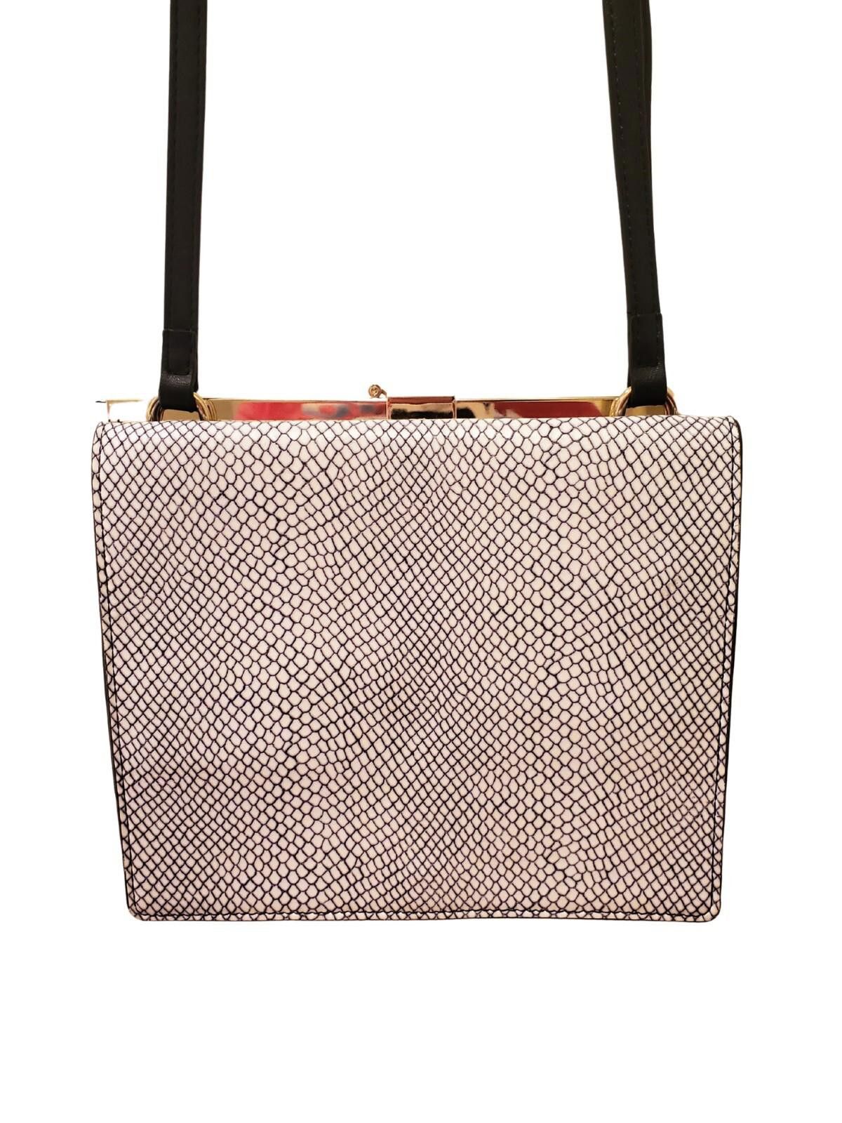 Nine West Nine West Eloa Crossbody Clutch White & Navy Faux Snakeskin Size ONE SIZE - 2 Thumbnail