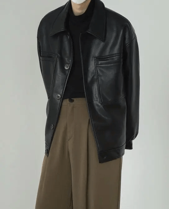 Japanese Brand × Vintage Korean fashion retro faux leather jacket Size US XL / EU 56 / 4 - 3 Thumbnail