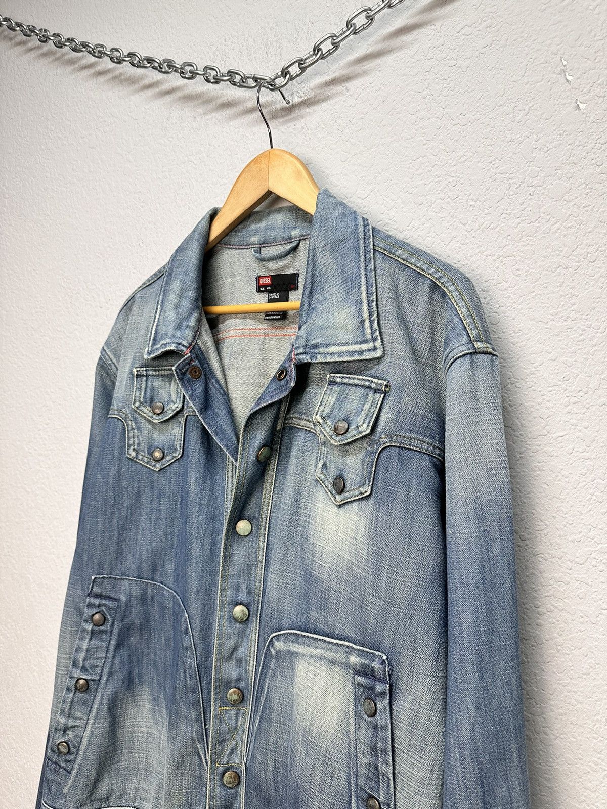 Diesel Denim Jacket Diesel Multipocket Leather Junya Watanabe Y2K Size US L / EU 52-54 / 3 - 6 Thumbnail