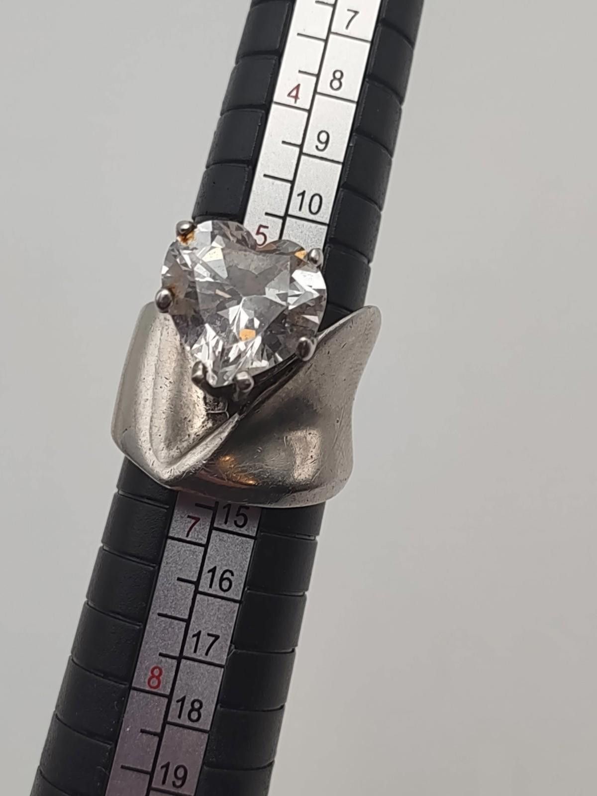 Sterling Silver Sterling Silver Heart Cut CZ Ring Mexico 925 9.4g Size 6 Size ONE SIZE - 1 Thumbnail