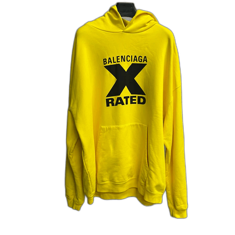 Balenciaga Yellow Hooded Long Sleeve Sweatshirt
