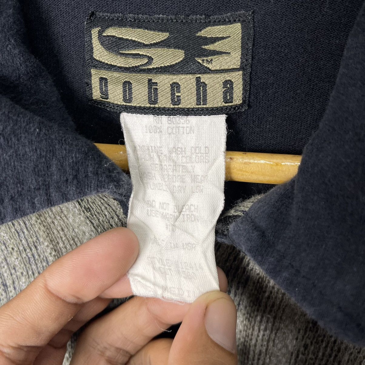Gotcha Vintage 90s Gotcha Surf Zip Shirt Woven Panel Black Size US M / EU 48-50 / 2 - 9 Thumbnail