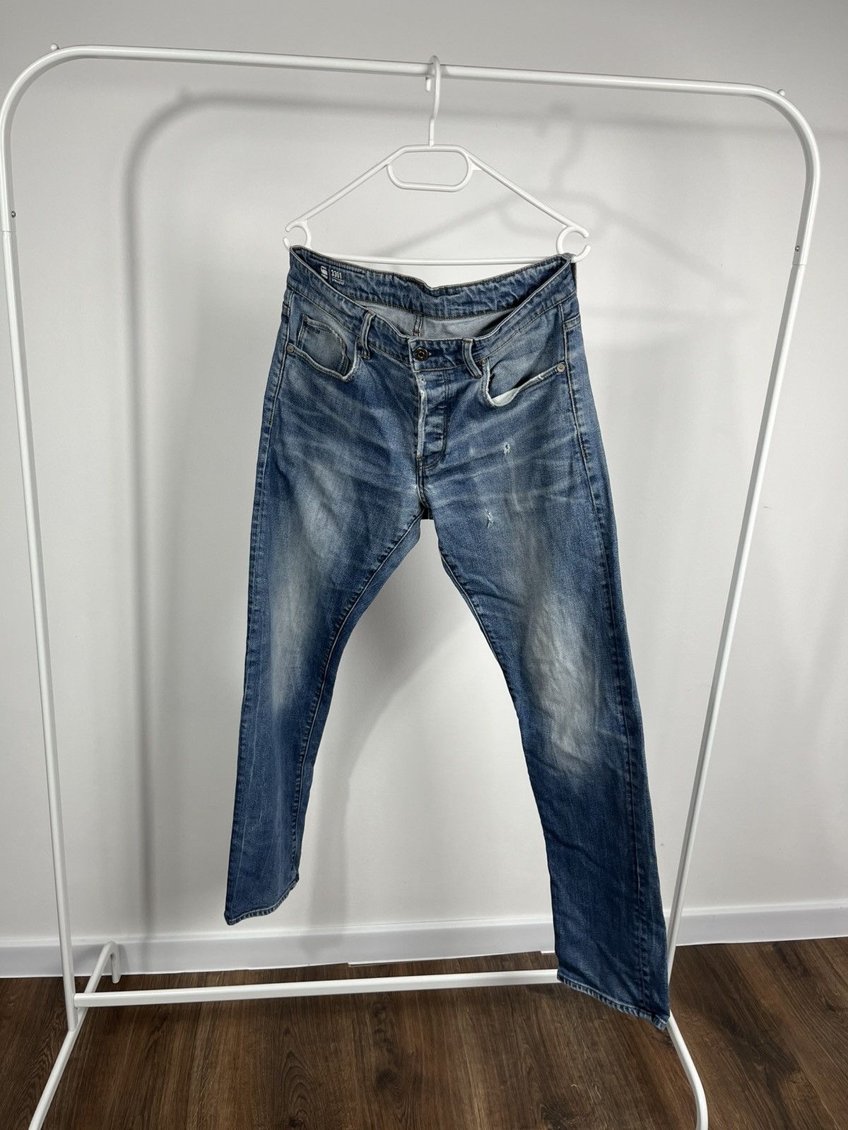 G-Star G-Star RAW 3301 Straight Fit Jeans W31 L32 Light Wash Size US 31 - 8 Thumbnail