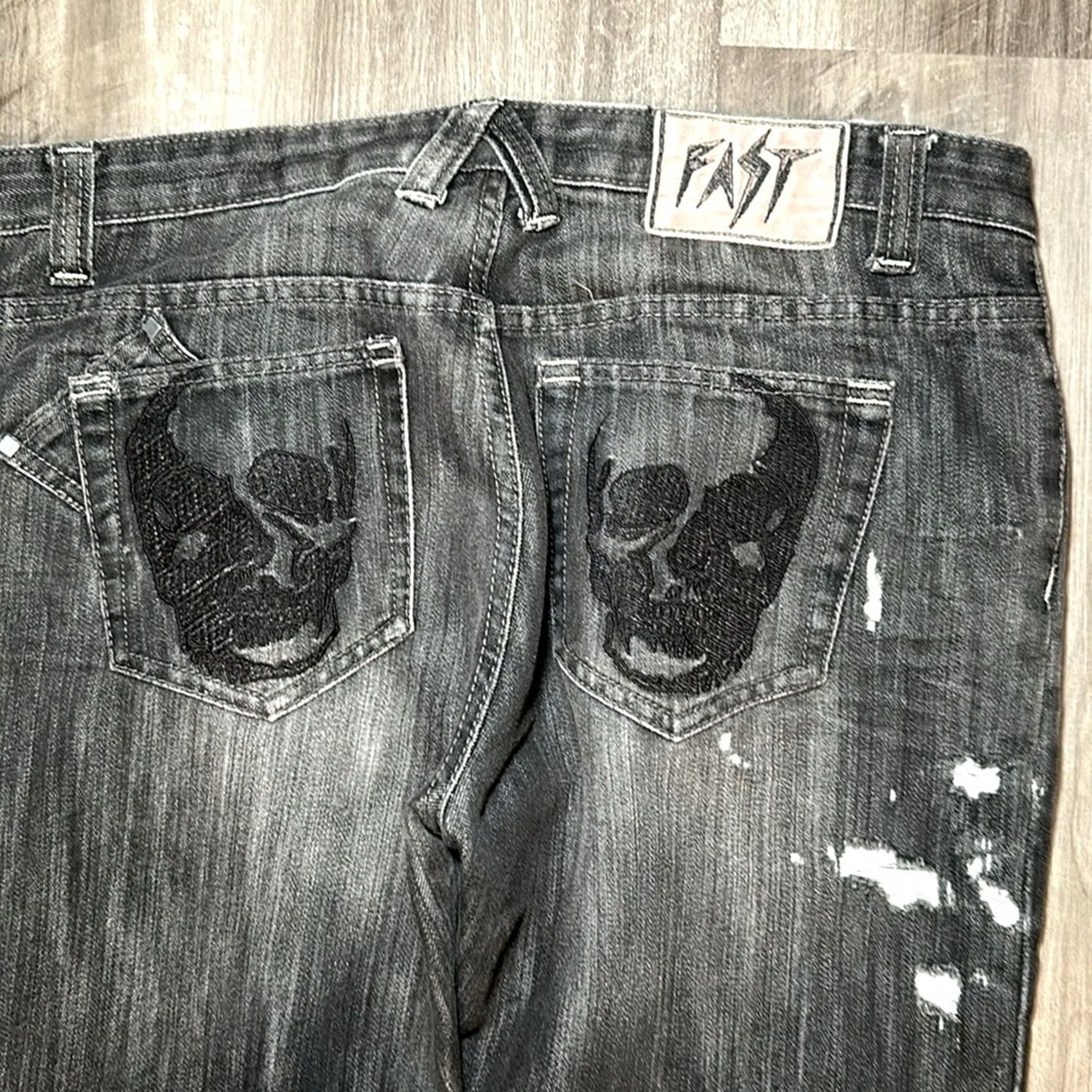 Olive Live Fast Die Young Jeans 36x32 Slim Distressed Size US 36 / EU 52 - 5 Thumbnail