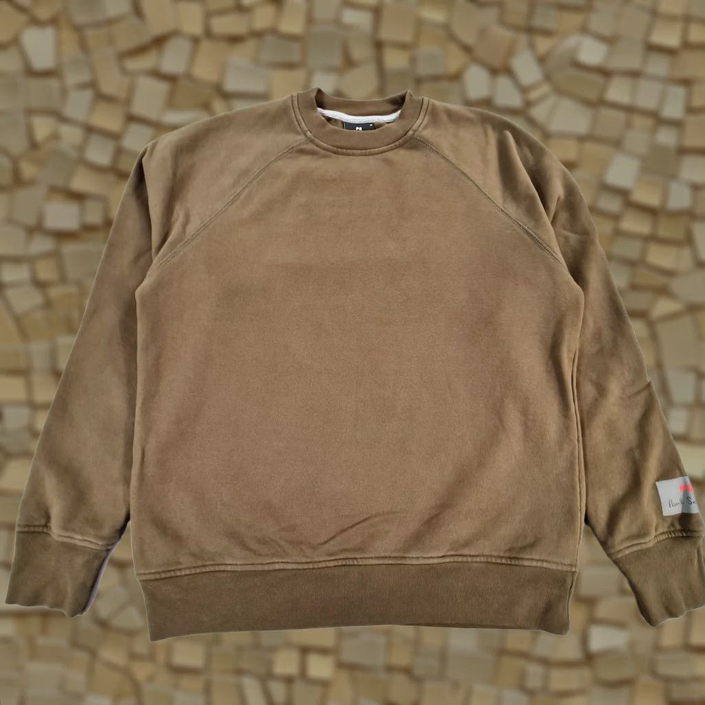 Paul Smith Paul Smith Mens Sweatshirt Khaki Green M Cotton Crew Neck Long Sleeve Fleece Logo Pullover Size US M / EU 48-50 / 2 - 1 Thumbnail