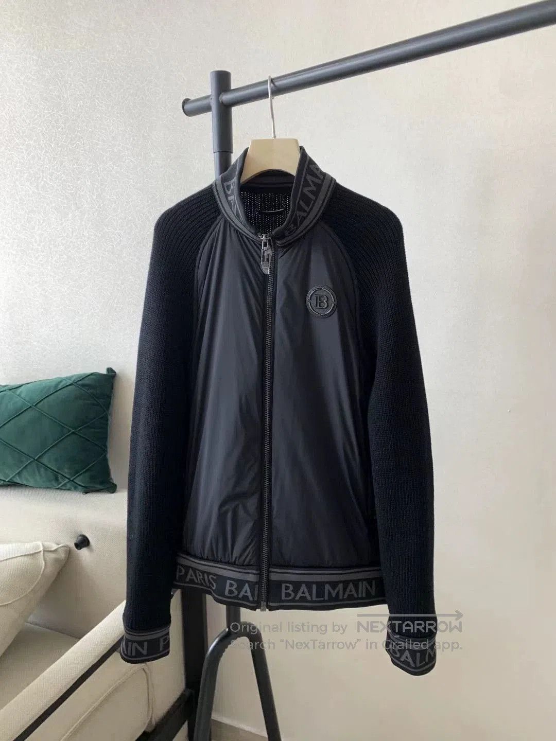 Balmain Balmain Black Logo Knit Sleeve Jacket. Size US M / EU 48-50 / 2 - 1 Thumbnail