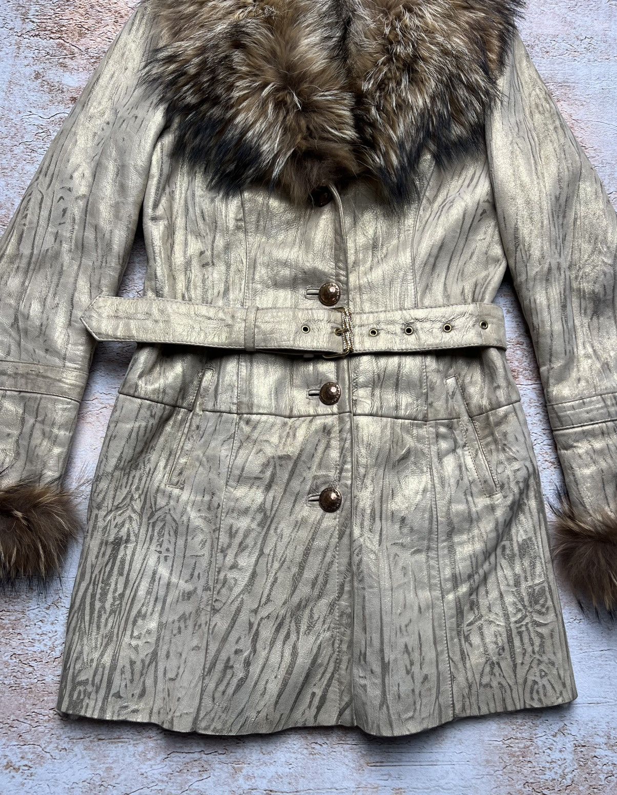 Vintage Vintage avant garde coat with fur details Size S / US 4 / IT 40 - 4 Thumbnail