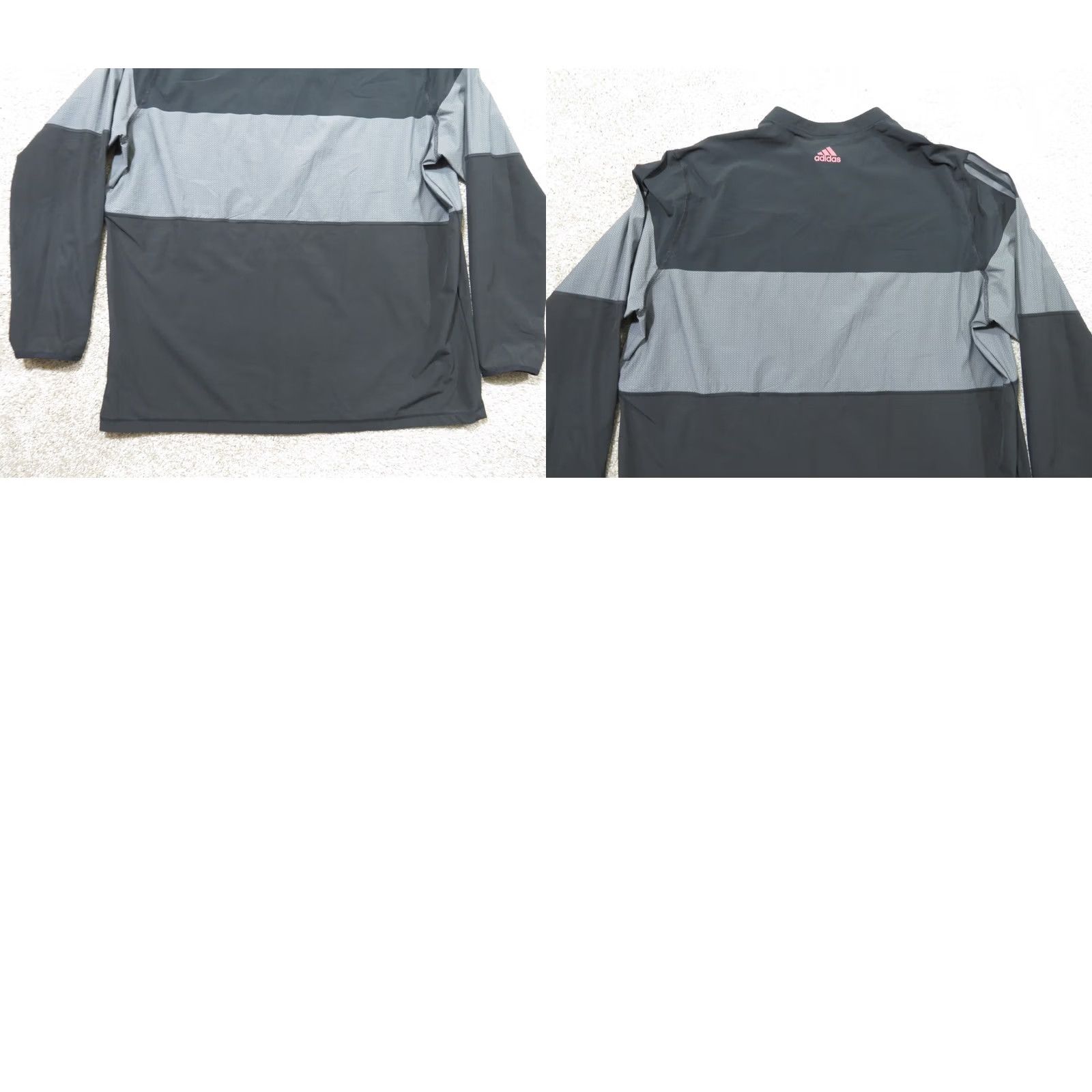 Adidas Adidas Track Jacket Mens 2XL Black Gray Stripe Windbreaker 1/4 Zip Pullover Golf Jacket Size US XXL / EU 58 / 5 - 8 Thumbnail