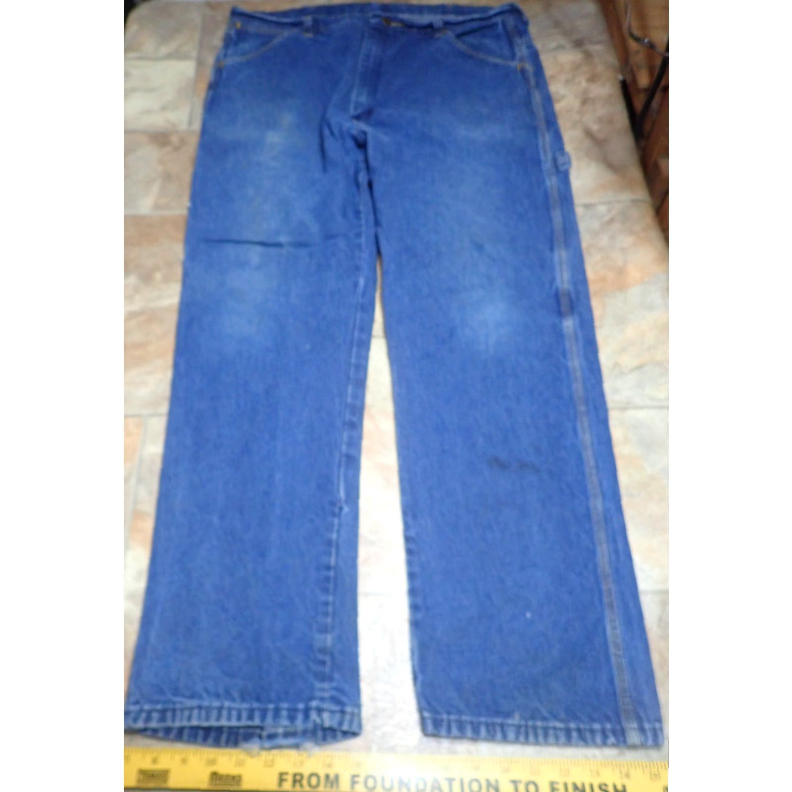 Wrangler VINTAGE Wrangler Big Ben Carpenter Jeans 38x30 Dark Blue Denim Workwear Mens Size US 38 / EU 54 - 2 Thumbnail