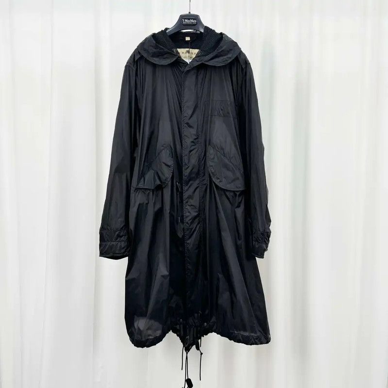 Burberry XXL Black Logo Long Trench Coat