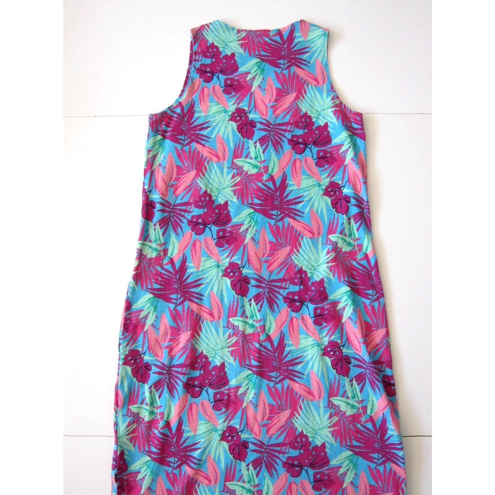 Lands' End Lands' End 100% Cotton Pink Blue Green Floral Pocket Long Maxi Tank Dress XS Women Sleeveless Round Neck Floral Maxi Dress 2-4 XS Size XS / US 0-2 / IT 36-38 - 6 Thumbnail