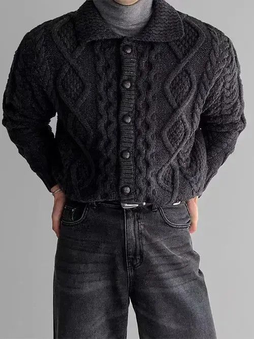 Aran Isles Knitwear Vintage Button Stripe Casual Knit Cardigan Sweater Jacket XL Size US XL / EU 56 / 4 - 1 Thumbnail