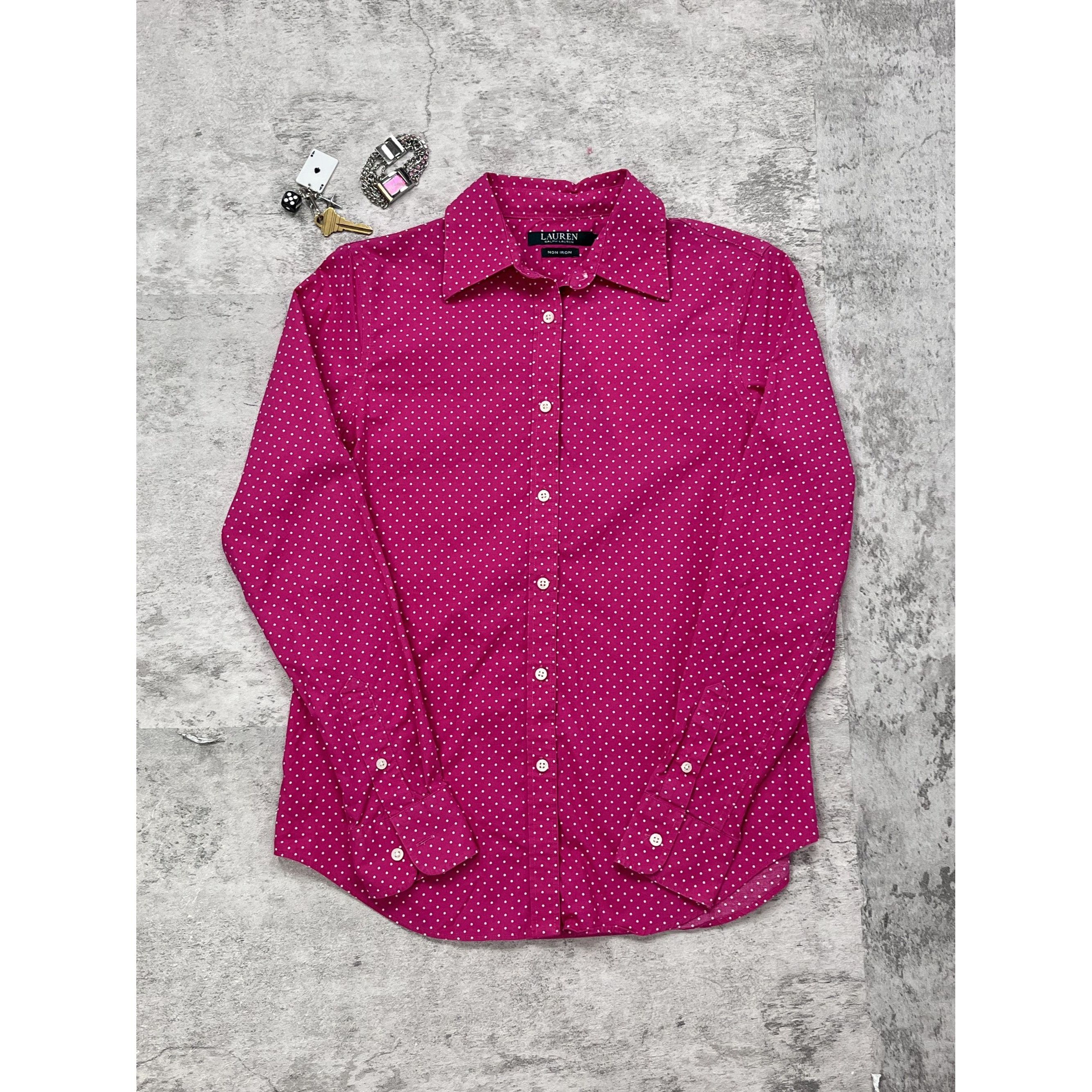 Ralph Lauren Ralph Lauren Pink Polka Button Up Size S / US 4 / IT 40 - 1 Thumbnail