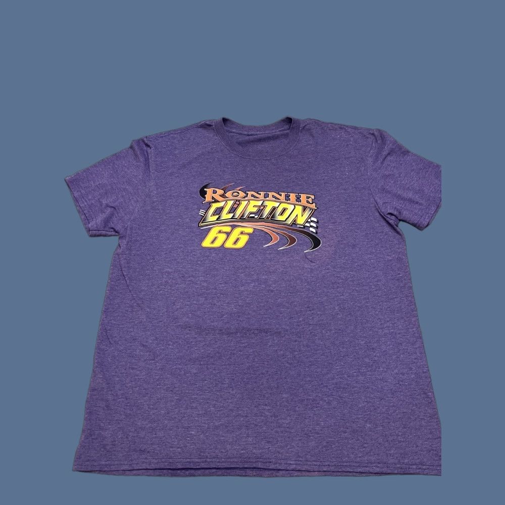 Fruit Of The Loom VINTAGE Ronnie Clifton Nascar Shirt XL Purple Mens T-Shirt Nascar Racing Size US XL / EU 56 / 4 - 1 Thumbnail