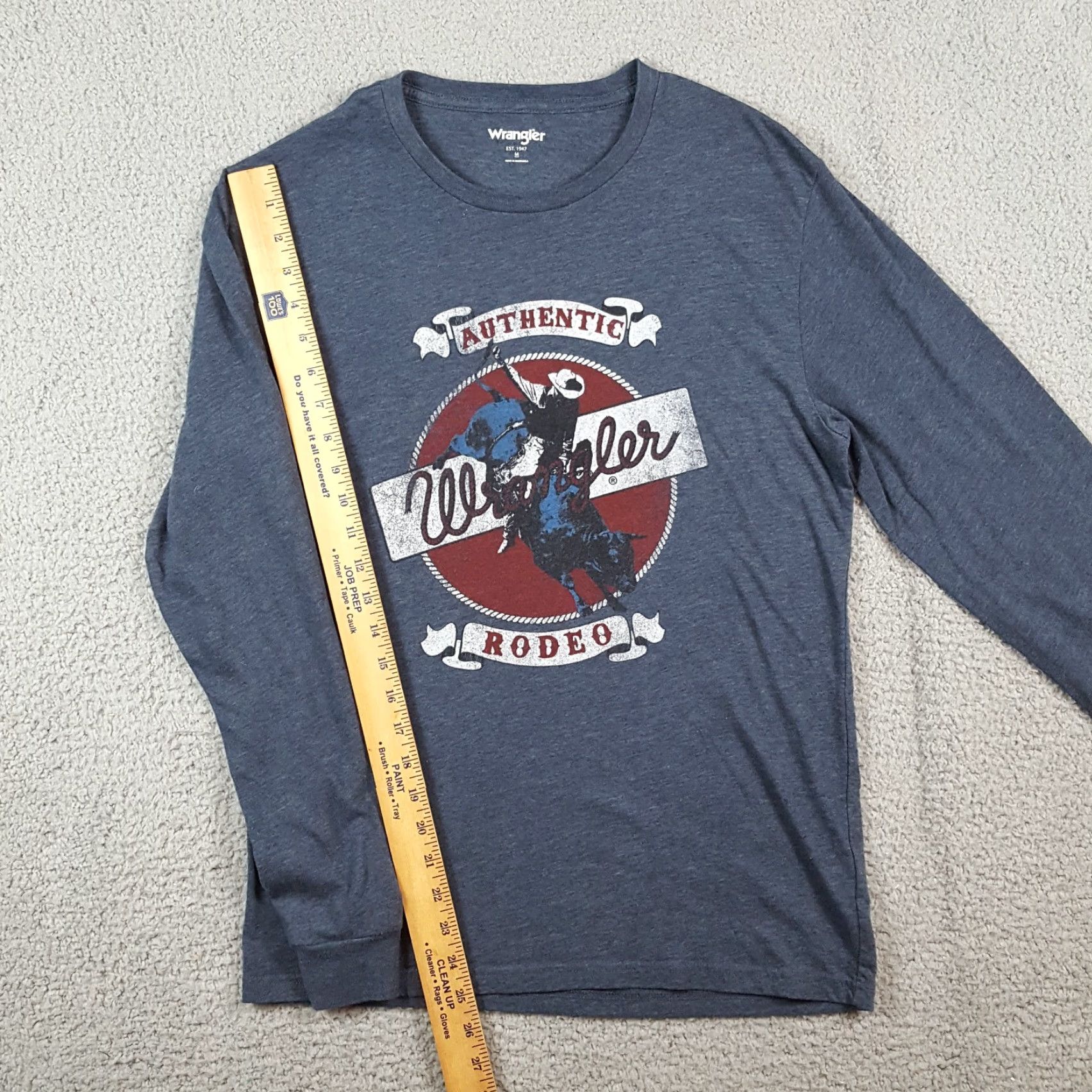 Wrangler VINTAGE Wrangler Cowboy Western T-Shirt Men Medium Gray 90s Workwear Long Sleeve Roping Size US M / EU 48-50 / 2 - 6 Thumbnail