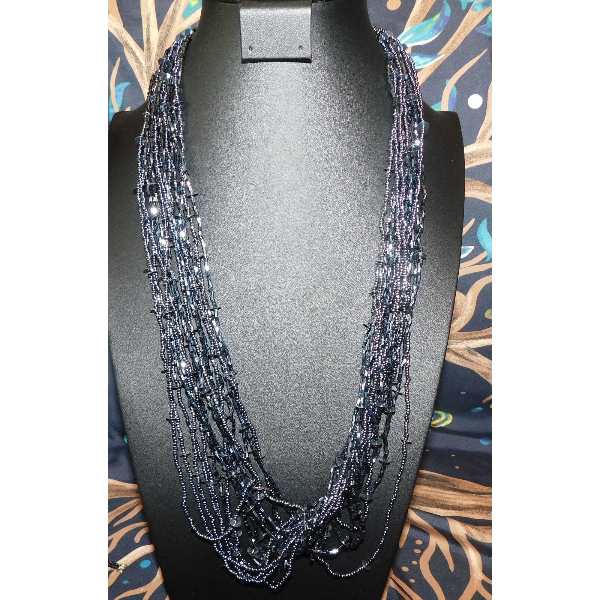 Other Shimmery Black Multilayer Glass Beaded Necklace Size ONE SIZE - 1 Thumbnail
