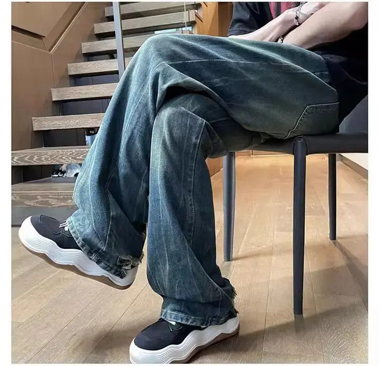 Japanese Brand Retro washed casual distressed jeans Size US 30 / EU 46 - 2 Thumbnail