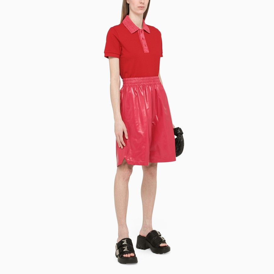 Bottega Veneta o1d2blof0824 Leather Shorts in Red Size 27" / US 4 / IT 40 - 2 Thumbnail