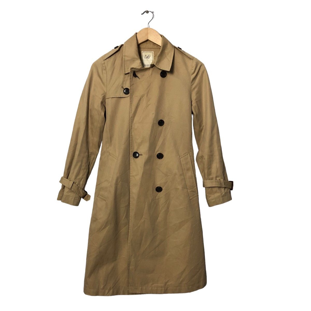 image of Beams Plus x Vintage B Ming Life Store Beams Double Breasted Trench Coat in Brown, Women's (Size Sm