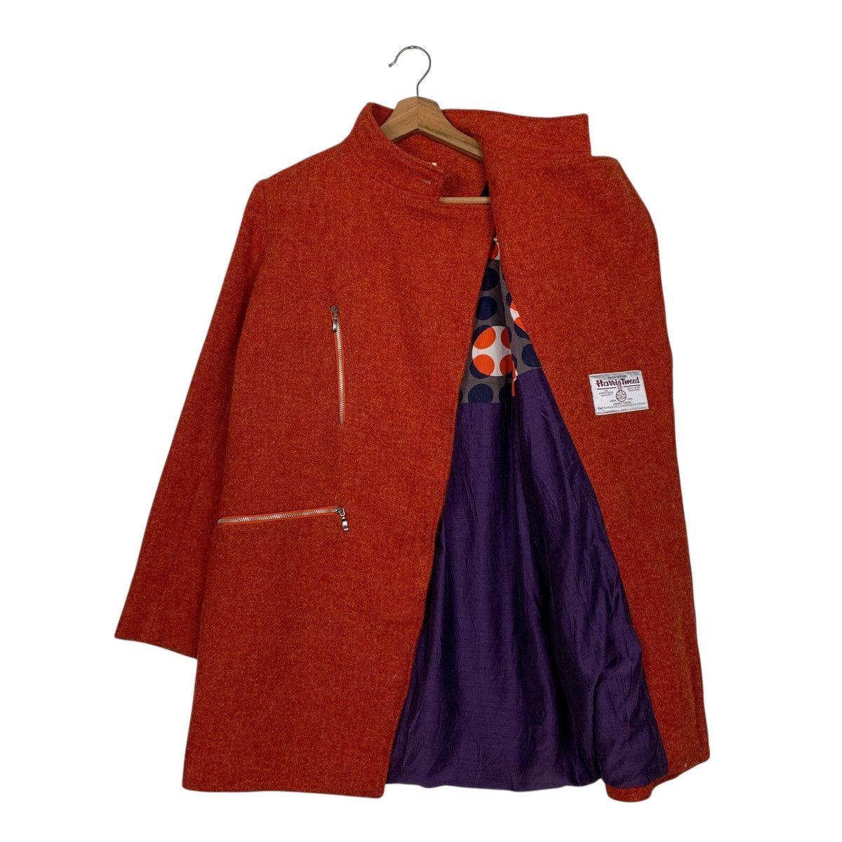Harris Tweed Pret Pour Partir x Harris Tweed Wool Orange Coat Size XXS / US 00 / IT 34 - 9 Thumbnail