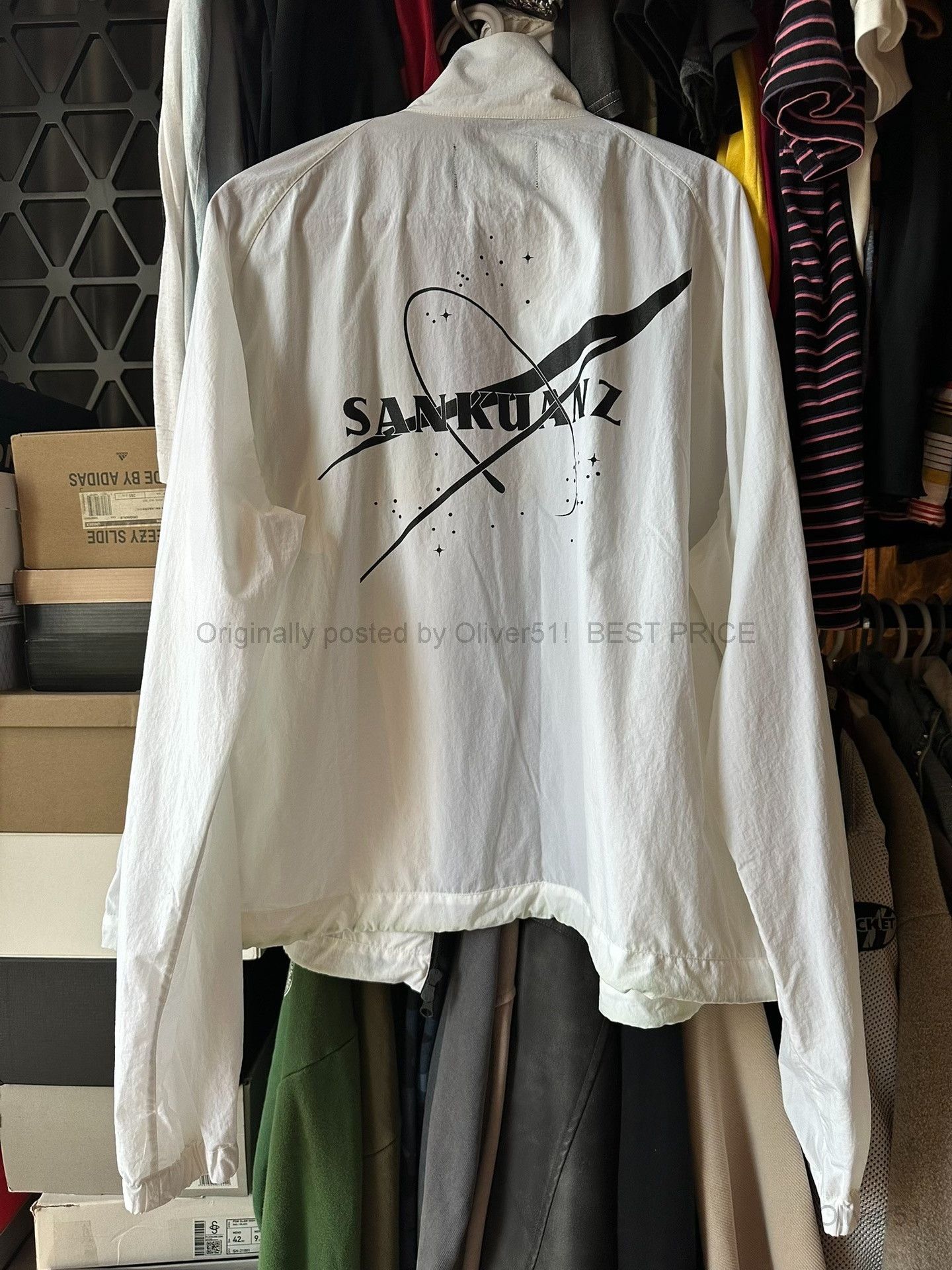 Sankuanz Nasa Coach Jacket Wind-Resistant Bfajijk369 in White, Men's (Size M) — image 2 of 6