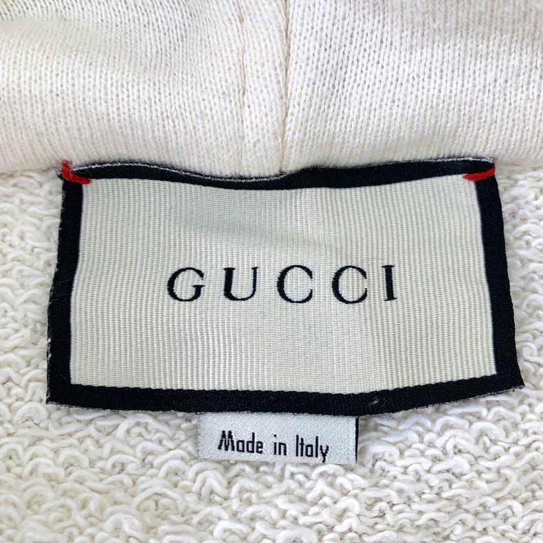 Gucci Gucci Beige logo printed hooded drawstring cotton sweatshir Size US S / EU 44-46 / 1 - 6 Thumbnail