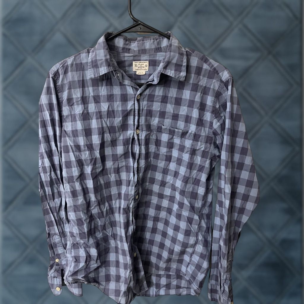 J.Crew J.CREW Button-Down Shirt Plaid Blue Slim Fit Men Small Long Sleeve 100% Cotton Casual Mens Size US S / EU 44-46 / 1 - 1 Thumbnail