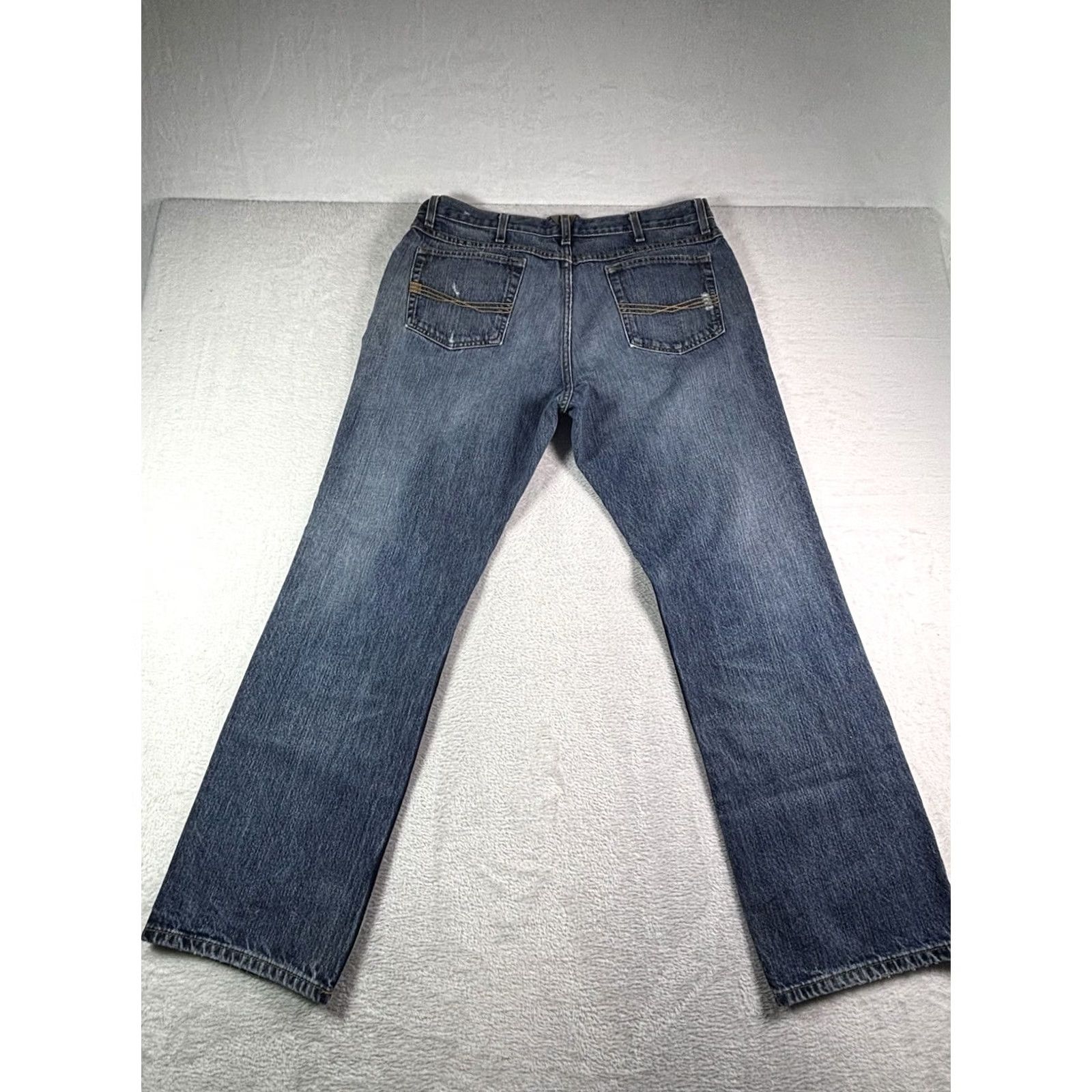 Ariat Ariat Jeans Regular 36x32 M4 Blue Distressed Bootcut Logo Embroidered Men Size US 36 / EU 52 - 2 Thumbnail