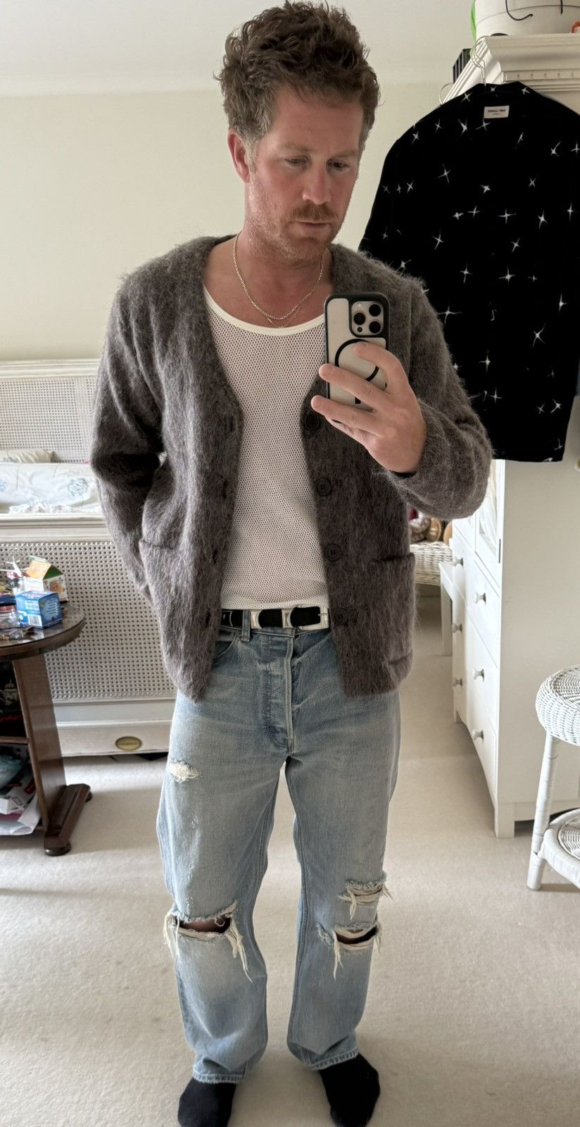 トップス OUR LEGACY BIG CARDIGAN FUNKY GREY 50 Our Legacy Big Cardigan Funky Grey Acrylic | Grailed