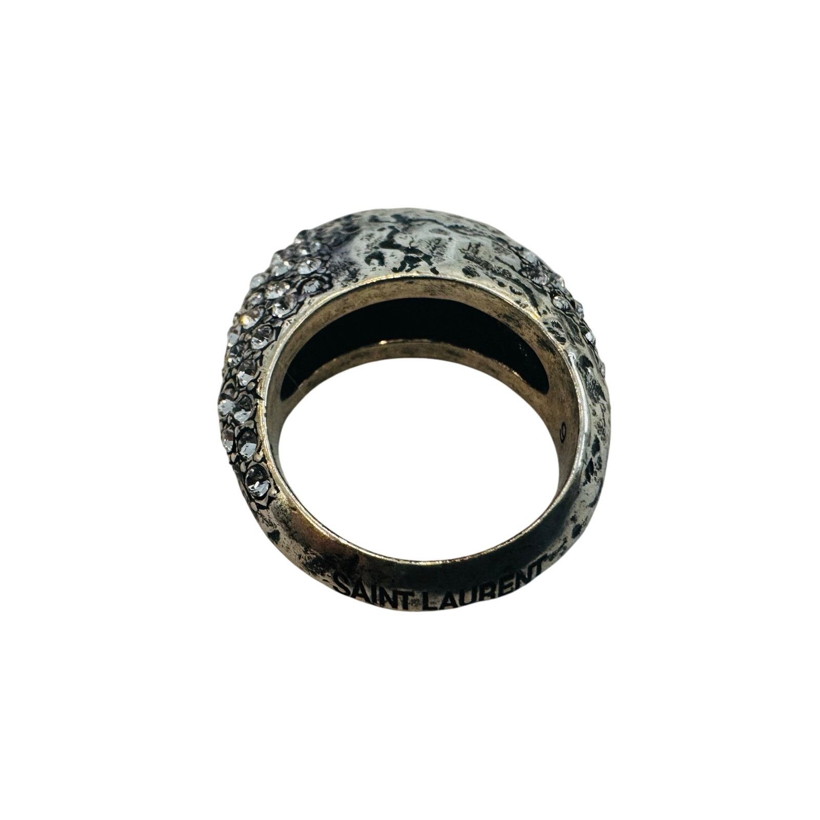 Saint Laurent Paris Saint Laurent Bumpy Rhinestone Silver Ring Size ONE SIZE - 4 Thumbnail