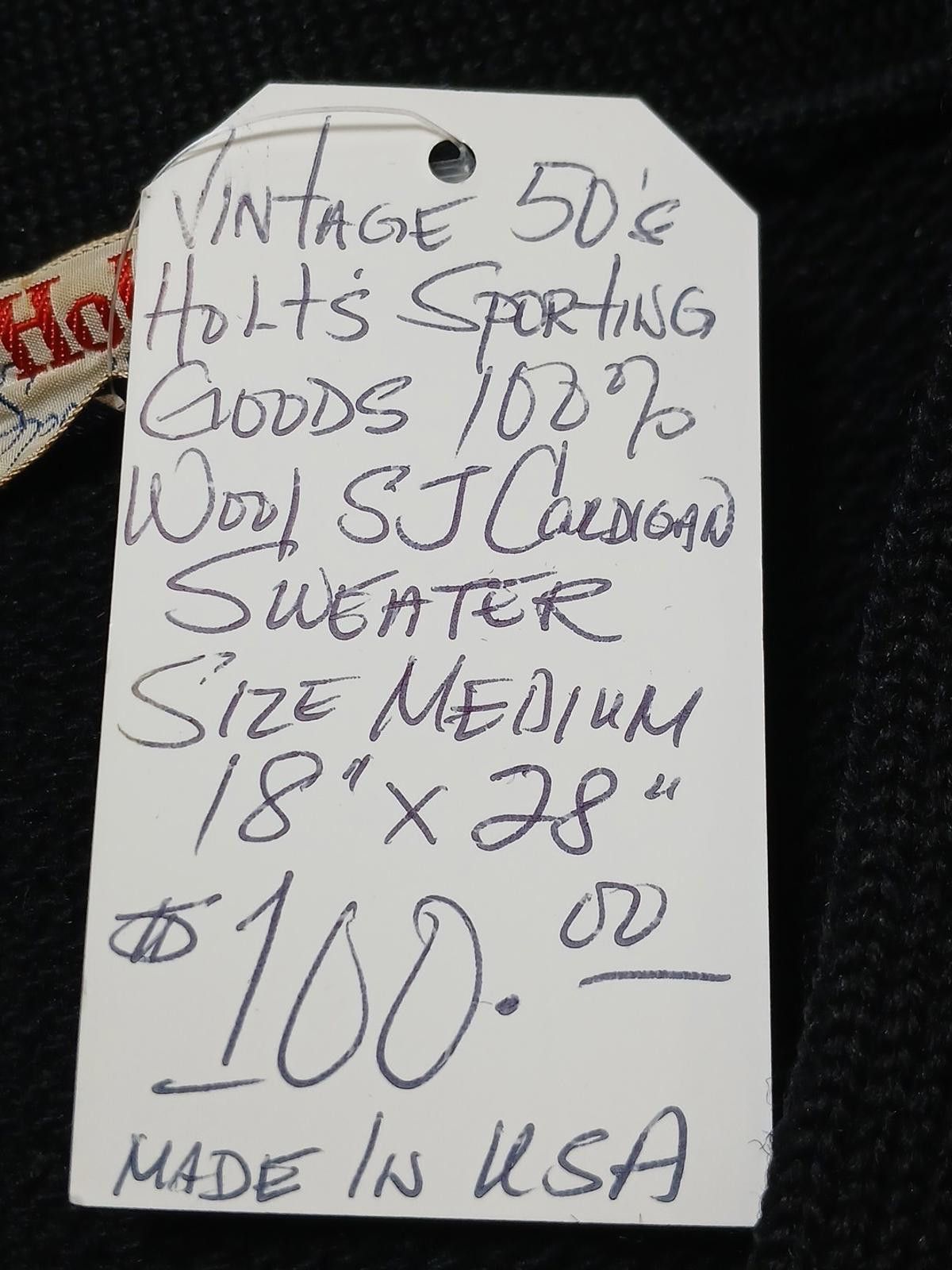Holt Renfrew 50s Holt's Sporting Goods Sz M Varsity SJ Letterman Sweater Size US M / EU 48-50 / 2 - 7 Thumbnail