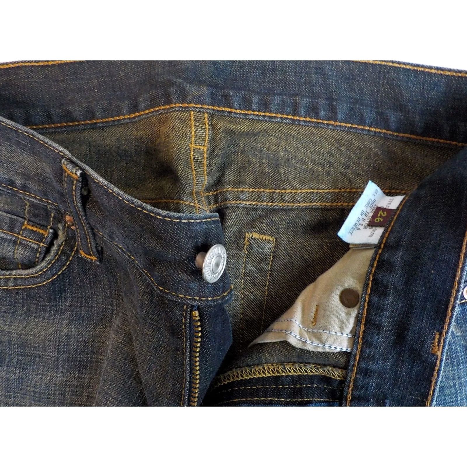 7 For All Mankind VINTAGE 7 FOR ALL MANKIND Bootcut Jeans Sz 26W32L 100% Cotton Distressed Blue Jeans Womens Bootscut 26x32 плот Size 26" / US 2 / IT 38 - 5 Thumbnail