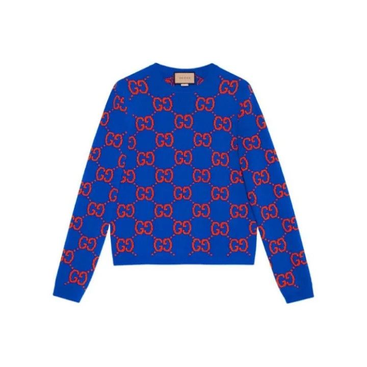 Gucci Gucci Blue Knit Wool Pullover Sweater Size US M / EU 48-50 / 2 - 1 Thumbnail