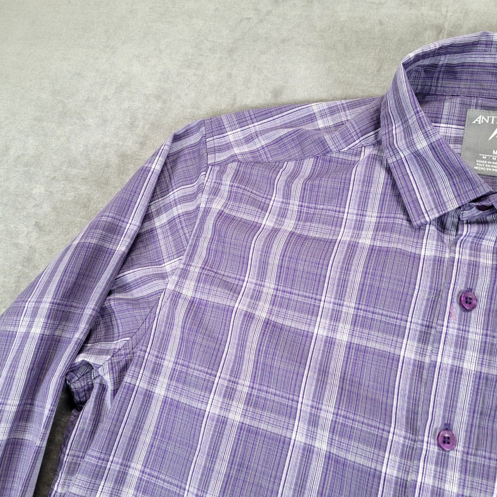 Vintage VINTAGE Antigua Clemson Tigers Plaid Button-Up Shirt Purple Long Sleeve Medium Size US M / EU 48-50 / 2 - 6 Thumbnail