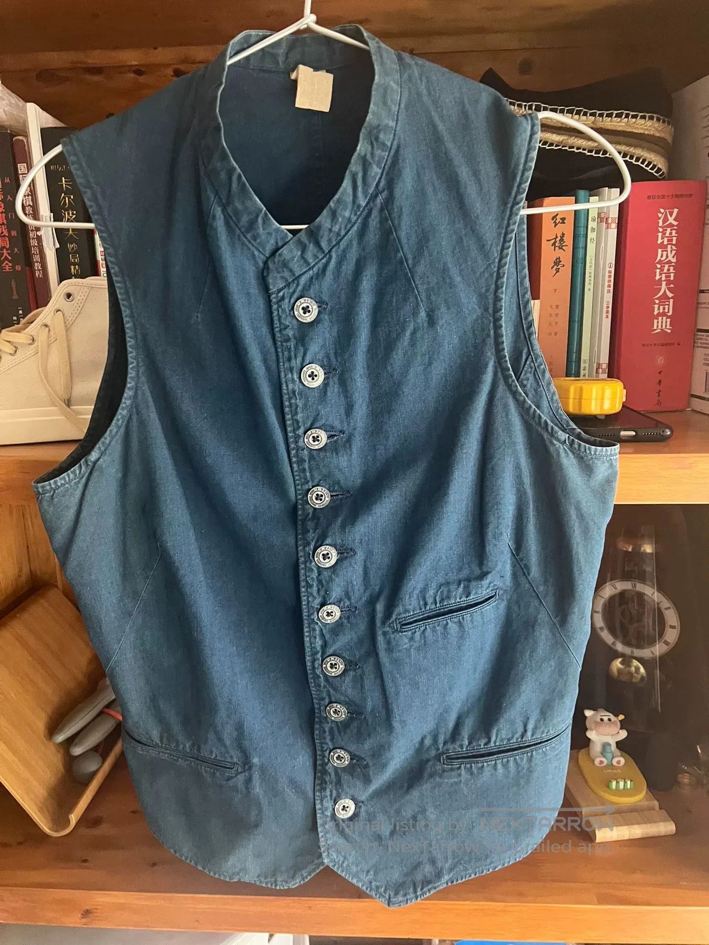 Japanese Brand Denim Vest with Paris Buttons. Size M / US 6-8 / IT 42-44 - 4 Thumbnail