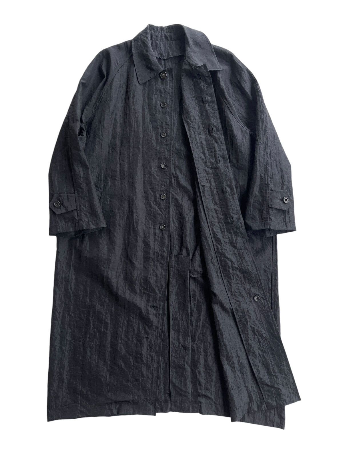 Issey Miyake 80s Japanese Noko Ohno Minimal Lightweight Nylon Trench Coat Size US L / EU 52-54 / 3 - 2 Thumbnail