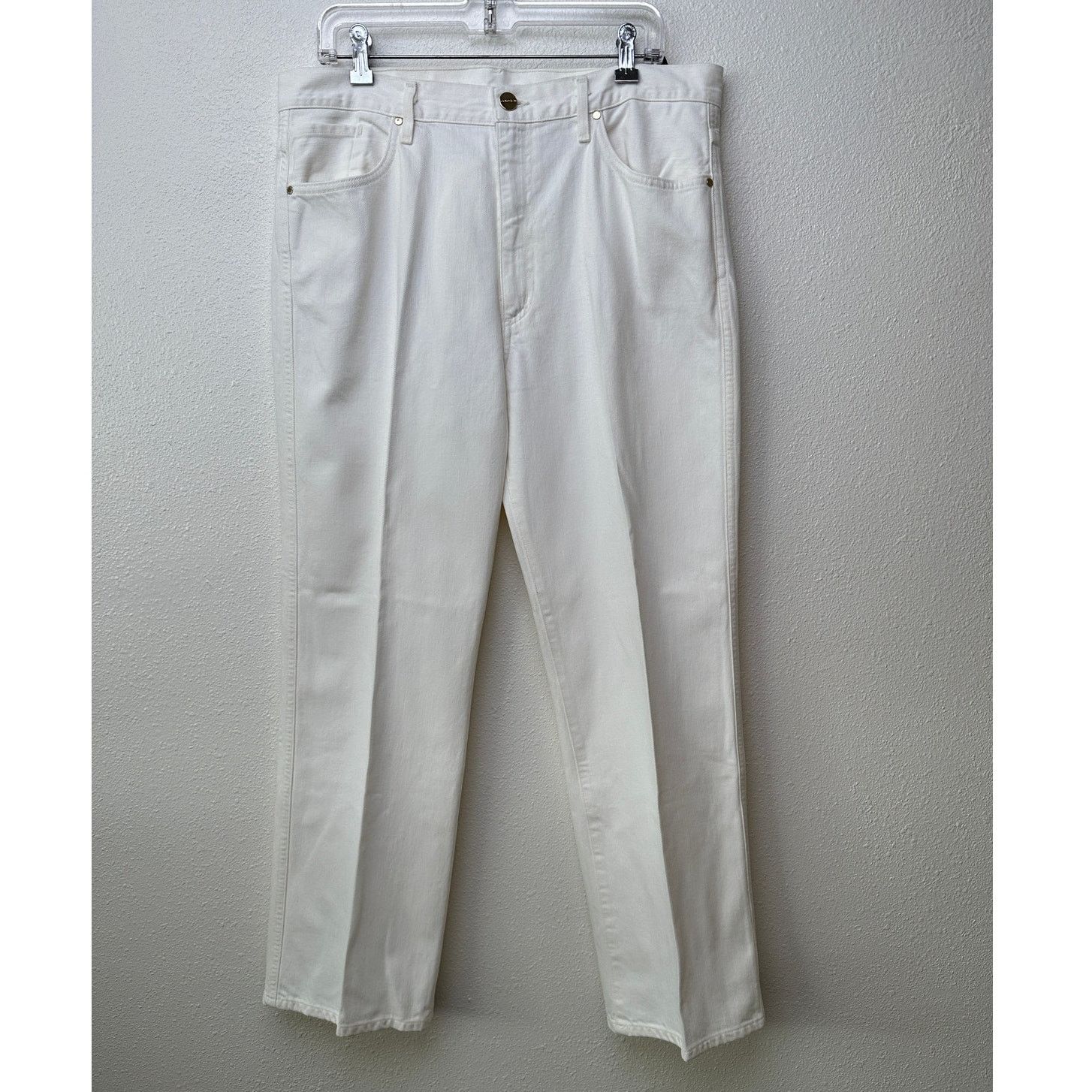 GOLDSIGN NWT Goldsign The A Jean Ivory Straight Leg Jeans US 32 Size 32" / US 10 / IT 46 - 2 Thumbnail