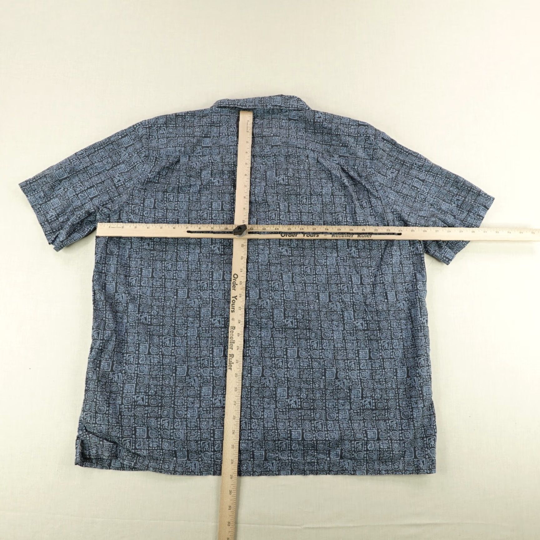 Vintage L.L. Bean Button-Up Shirt Mens XL Blue Geometric Tribal Outdoor Casual Size US XL / EU 56 / 4 - 4 Thumbnail
