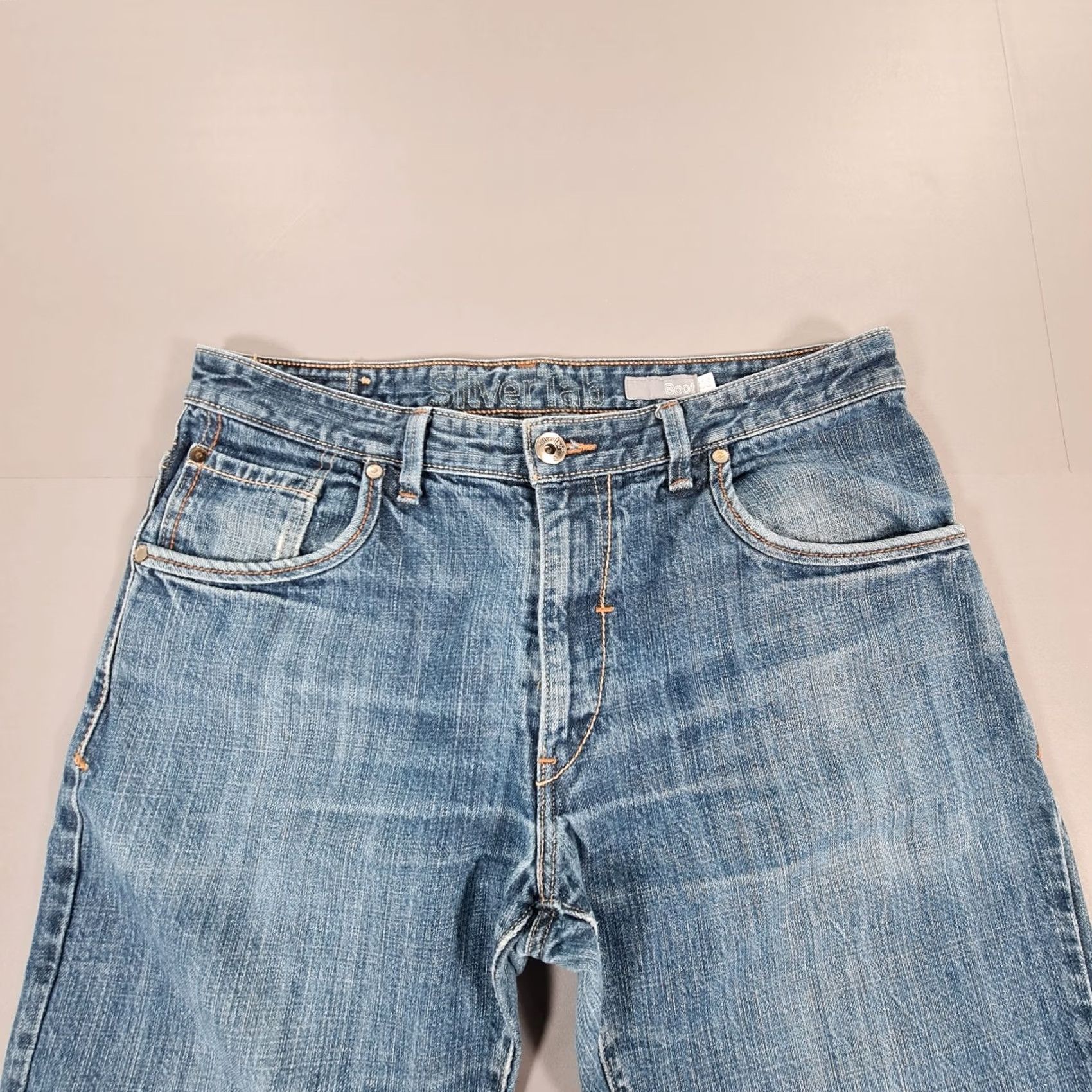 Levi's VINTAGE Levi's Silvertab Bootcut Jeans Blue Denim W36 L32 Men Regular 5-Pocket Zip Fly Distressed 100% Cotton Jeans Mens Back to Y2K Size US 36 / EU 52 - 2 Thumbnail
