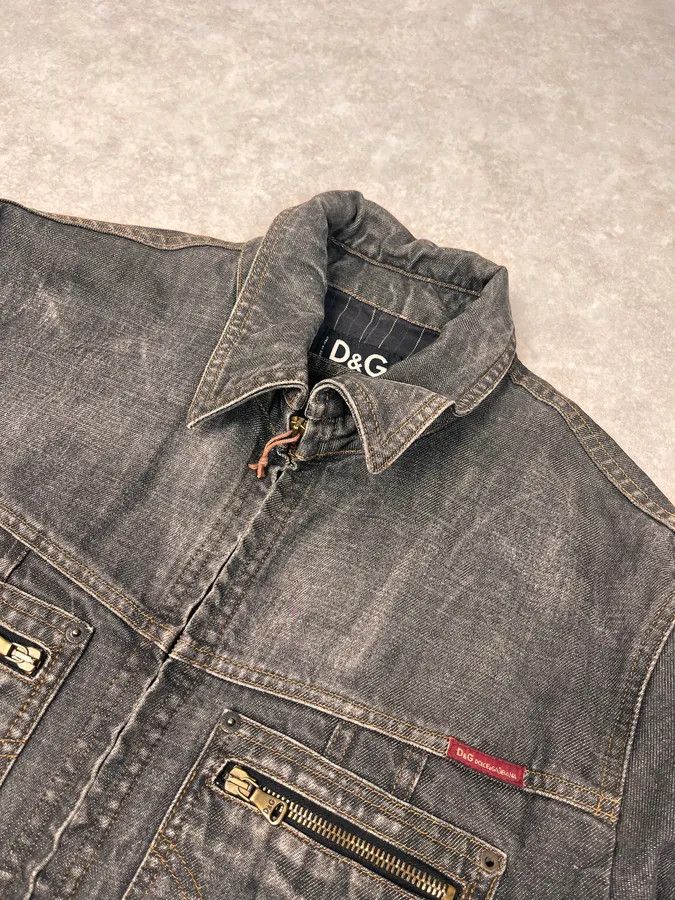 Dolce & Gabbana AW2003 Dolce & Gabbana Grey Raw Denim Jacket Size US L / EU 52-54 / 3 - 5 Thumbnail
