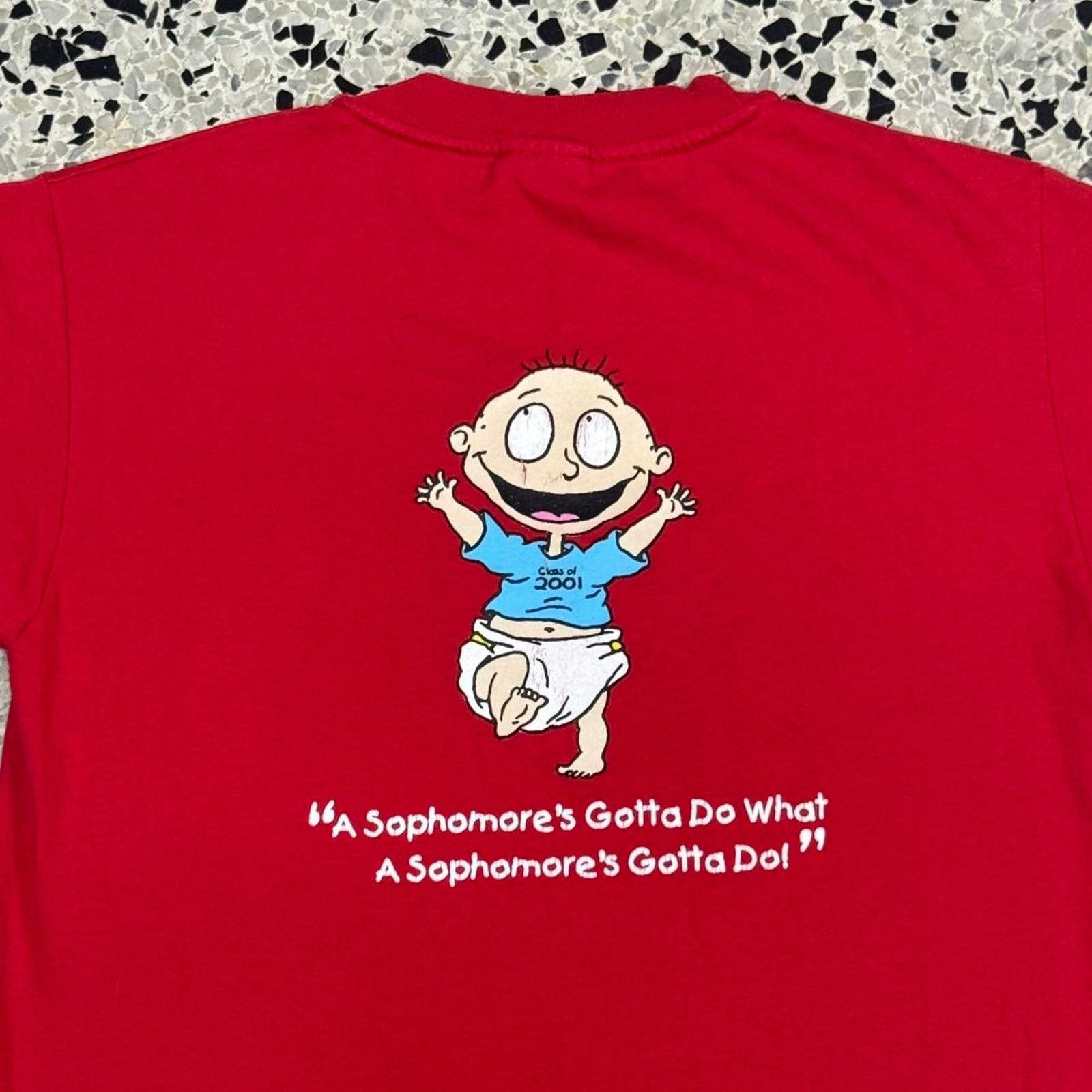 Hanes × Vintage VINTAGE Y2K CLASS OF 2001 SOPHRATS RUGRATS PARODY TEE: Size US S / EU 44-46 / 1 - 2 Thumbnail