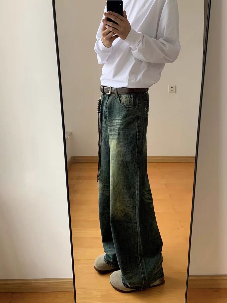 Japanese Brand × Jean Vintage wide leg washed and distressed baggy jeans Size US 34 / EU 50 - 2 Thumbnail