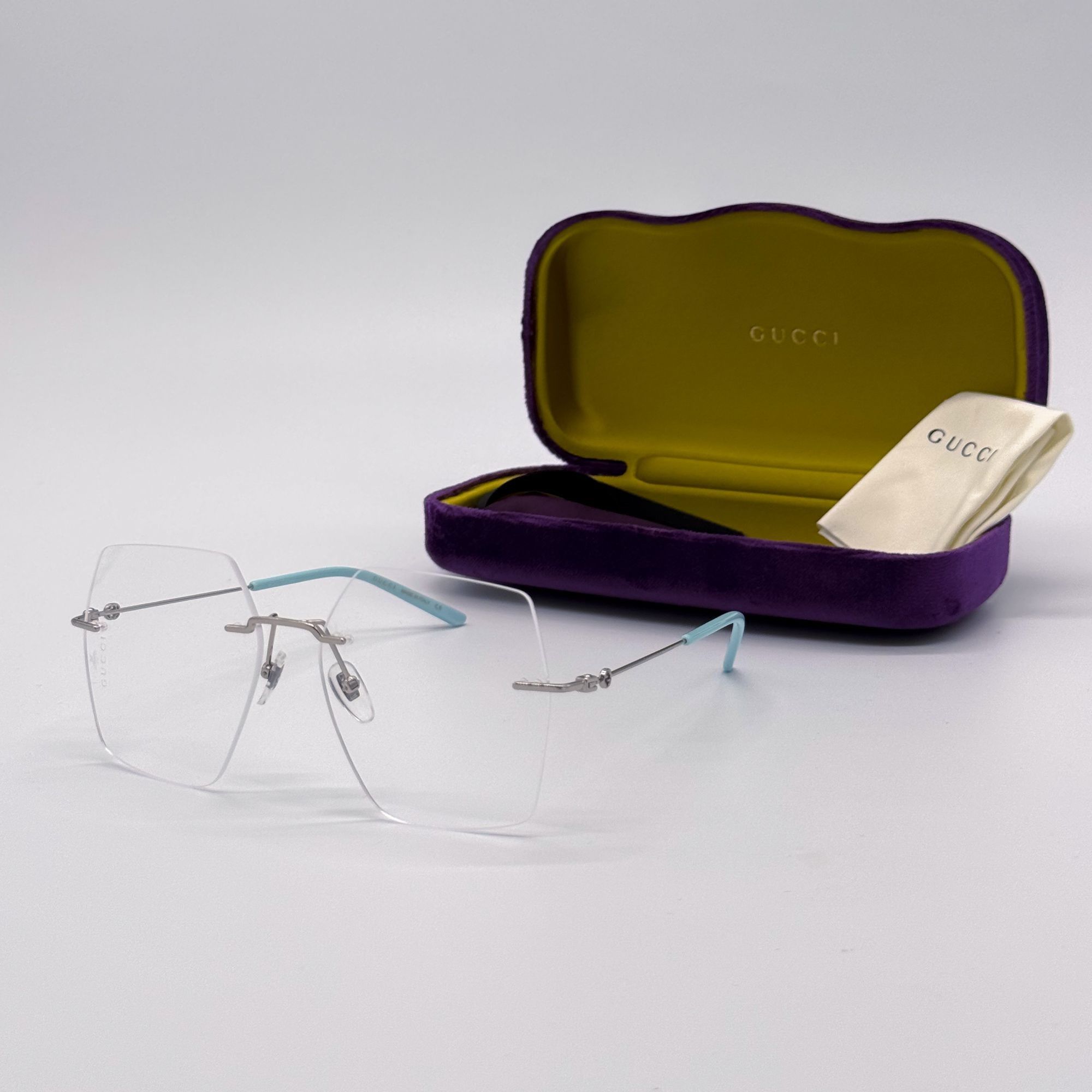 Gucci NEW GG0683O 002 GUCCI SQUARE SILVER WOMEN EYEGLASSES GUCCI Size ONE SIZE - 2 Thumbnail