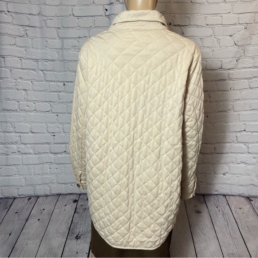 Other NWT New Sigrid Olsen Quilted Beige Shirt Jacket Size 1X Size XL / US 12-14 / IT 48-50 - 4 Thumbnail