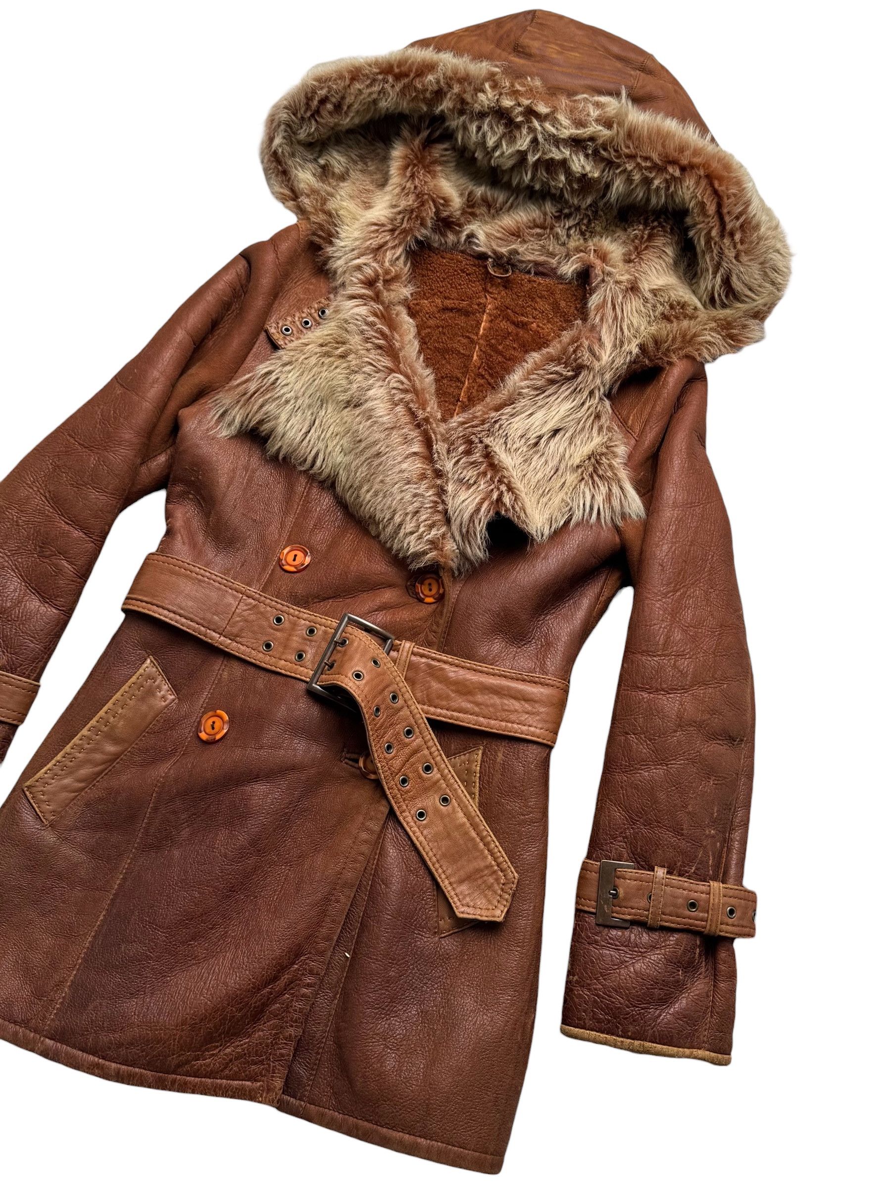 Japanese Brand 90's Real Sheepskin Coat With Belt(V250) Size M / US 6-8 / IT 42-44 - 3 Thumbnail