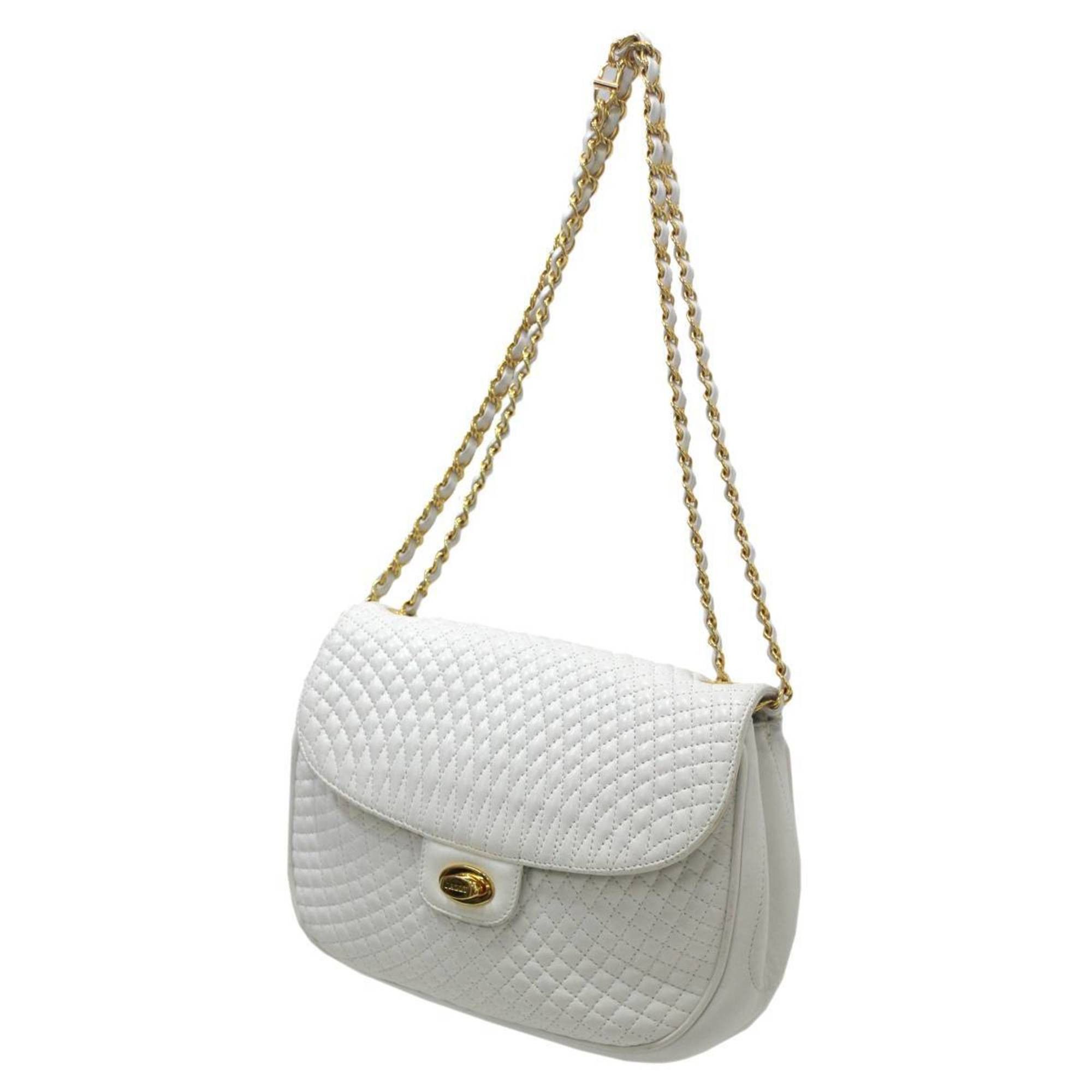 Bally Chain Shoulder Bag, White, Women's