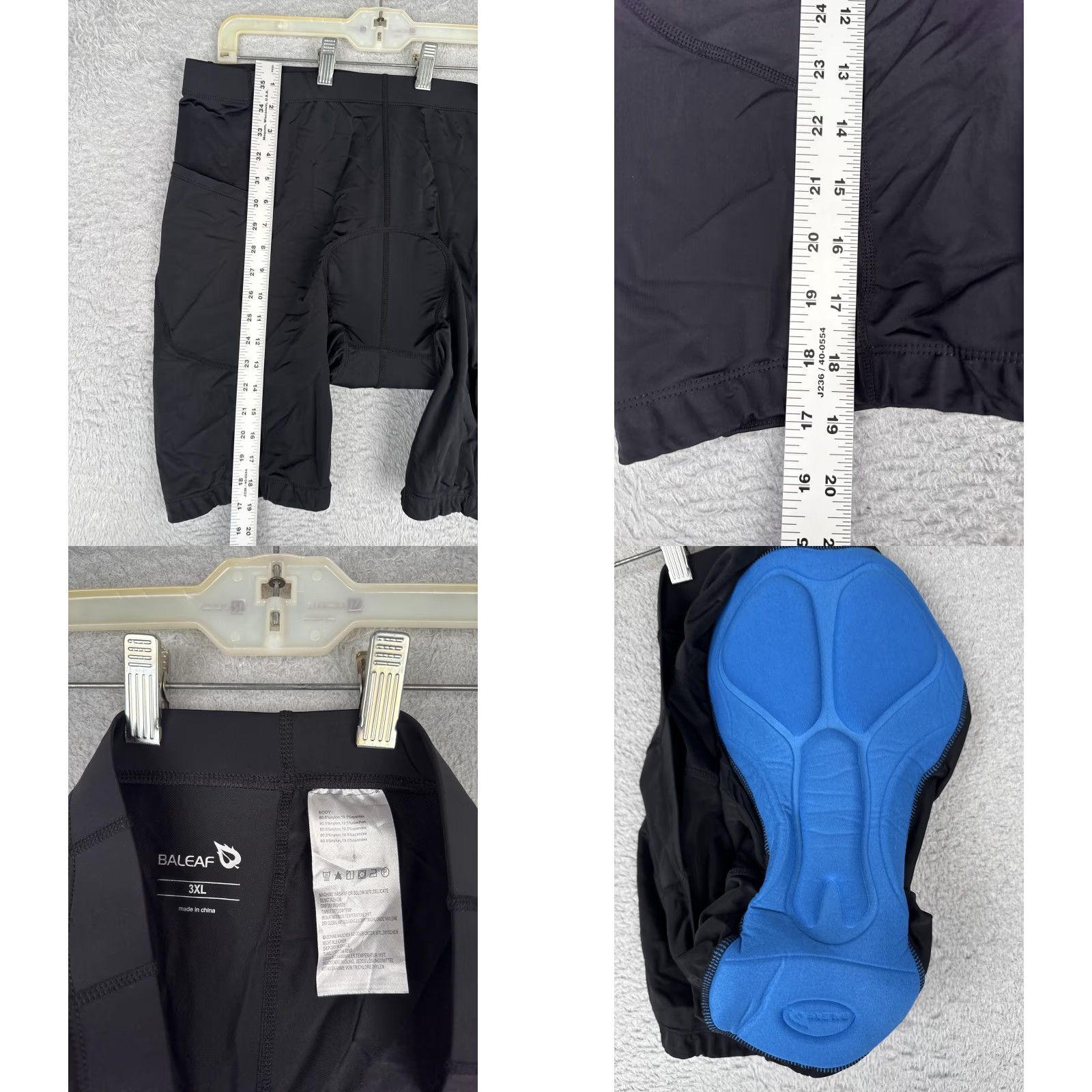 Vintage Baleaf Cycling Shorts Mens 3XL Black Padded Pockets Compression Bike Spandex Size US 39 - 8 Thumbnail