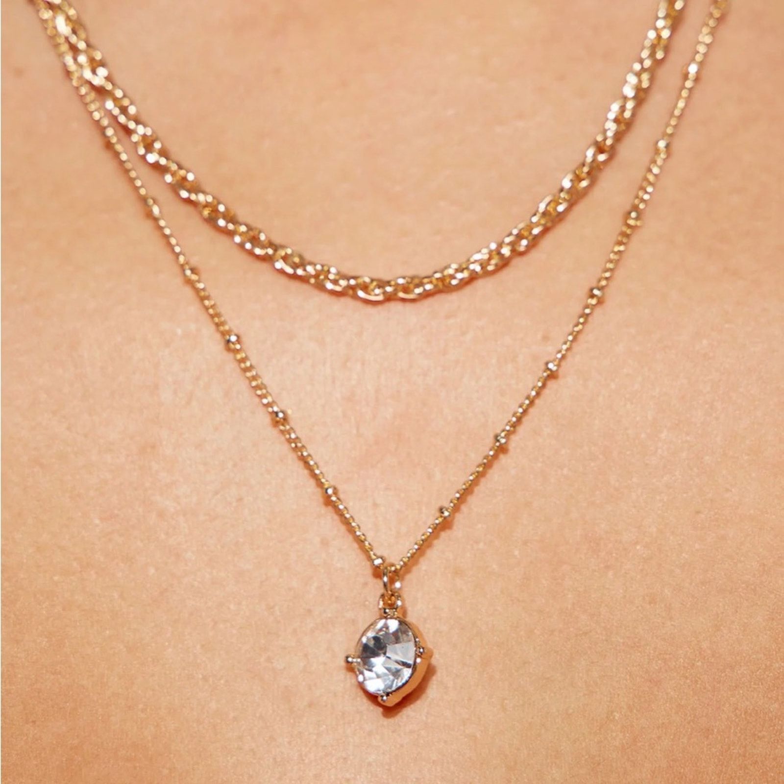 Other FASHION NOVA Gold Cassie Layered Necklace NWT Size ONE SIZE - 1 Thumbnail